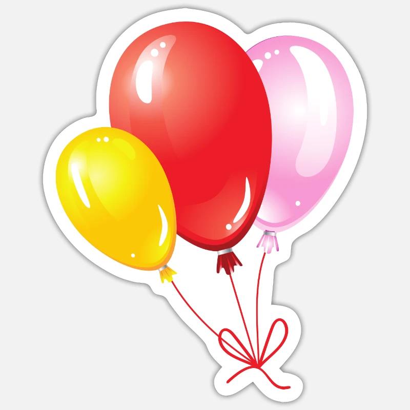 Balloons - Sticker size S (10 x 10 cm) - white matte