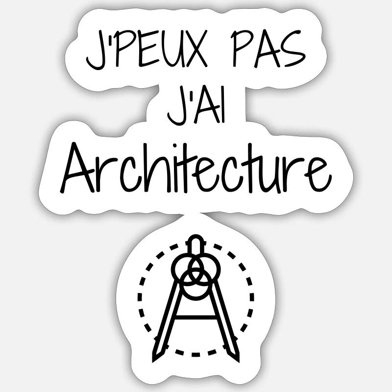 architecte / architecture / ingénieur / bâtiment - Sticker taille S (10 x 10 cm) - blanc mat