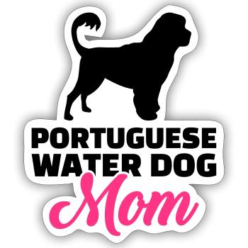 Portugiesischer Wasserhund - Sticker Größe S (10 x 10 cm) - Mattweiß - Vorne