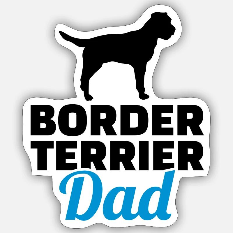 Border Terrier - Sticker Größe S (10 x 10 cm) - Mattweiß