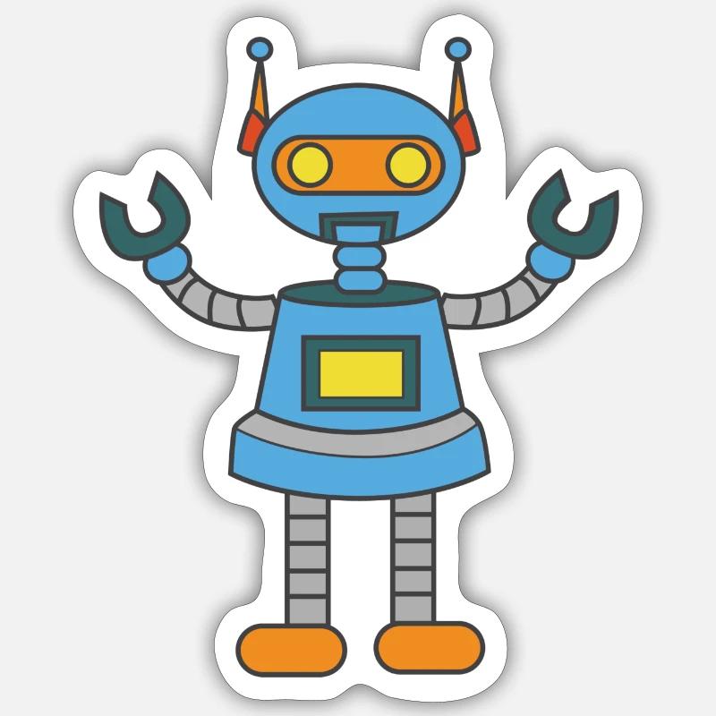 Feuille d’Ia comique robot Intelligence Sticker taille S (10 x 10 cm)