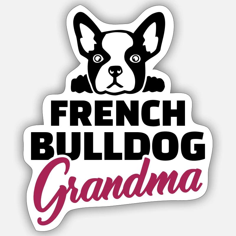Français Bouledogue - Sticker taille S (10 x 10 cm) - blanc mat