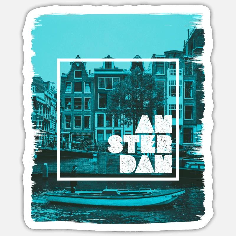 Amsterdam - Sticker taille S (10 x 10 cm) - blanc mat