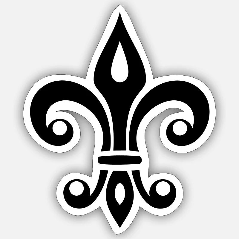 Lis français, fleur de lys, lis, symbole Sticker taille S (10 x 10 cm)