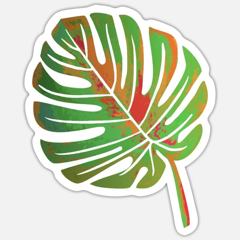 Monstera Blatt - Sticker Größe S (10 x 10 cm) - Mattweiß