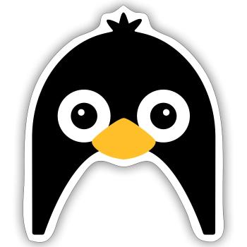 Cute Penguin Face - Sticker size S (10 x 10 cm) - white matte - Front