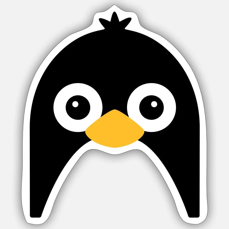 Visage de pingouin mignon Sticker taille S (10 x 10 cm)