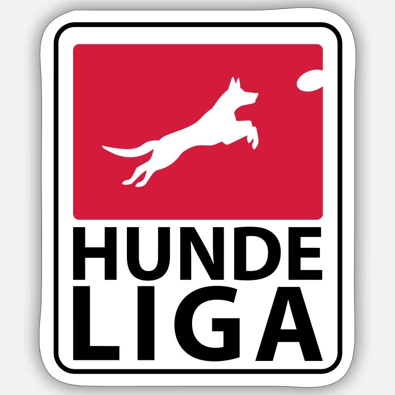 Hundeliga - Sticker Größe S (10 x 10 cm) - Mattweiß