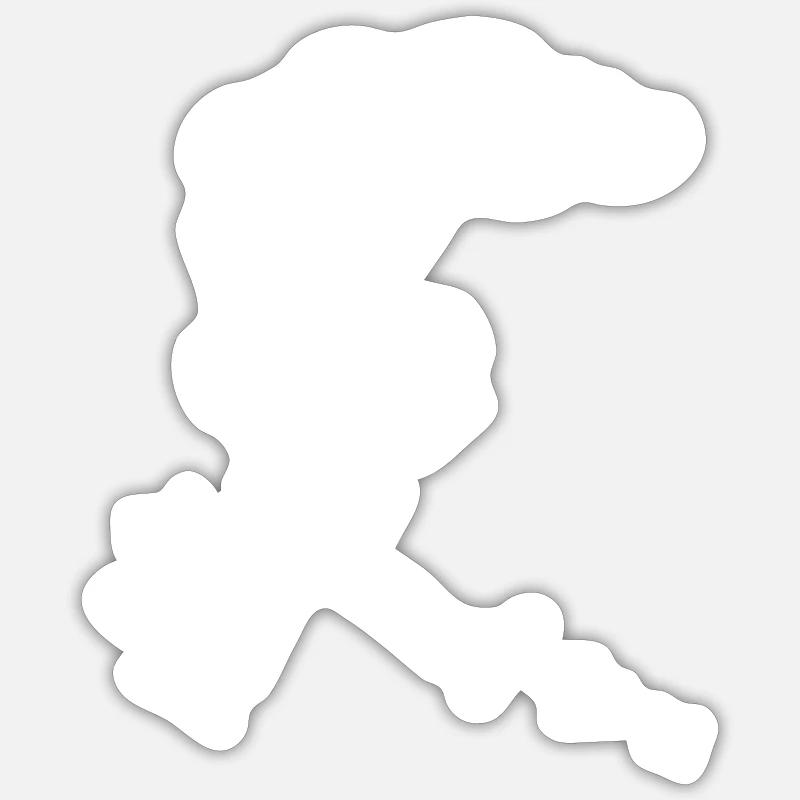 Mann Blitz Wolke - Sticker Größe S (10 x 10 cm) - Mattweiß
