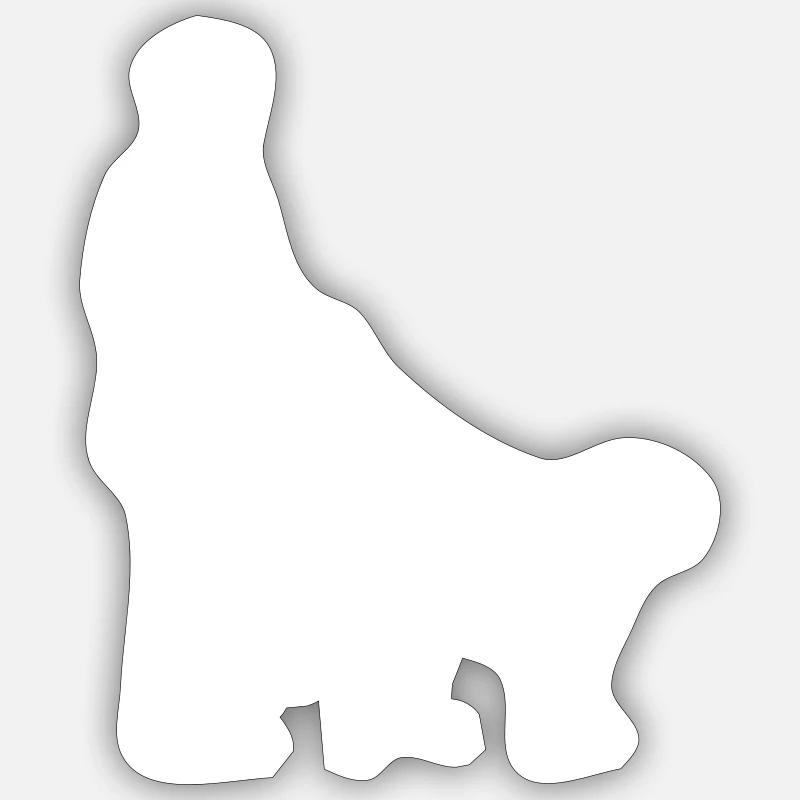Gassi - Sticker Größe S (10 x 10 cm) - Mattweiß