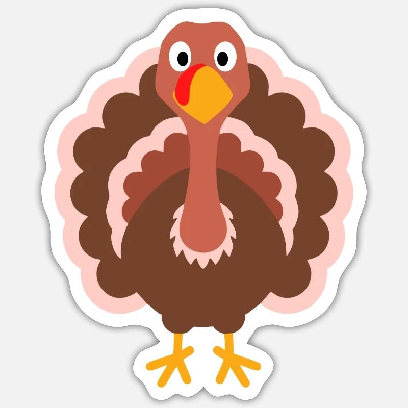 dinde - Sticker taille S (10 x 10 cm) - blanc mat