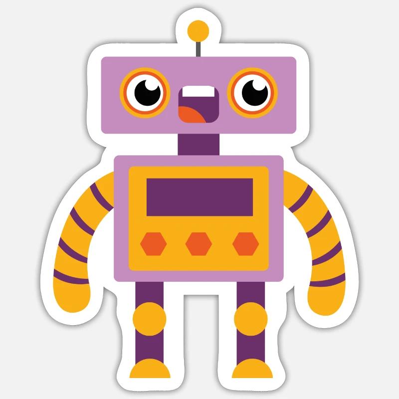 robot - Sticker size S (10 x 10 cm) - white matte