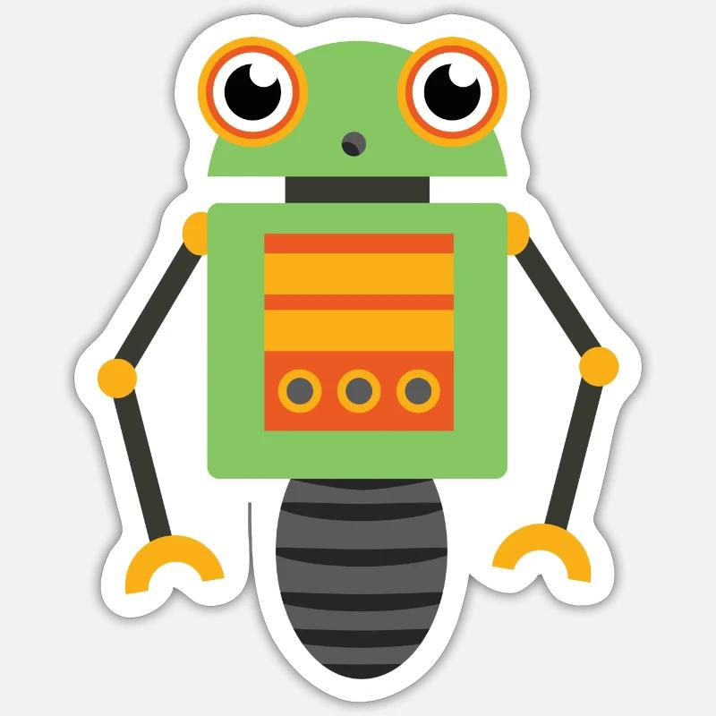 robot - Sticker taille S (10 x 10 cm) - blanc mat