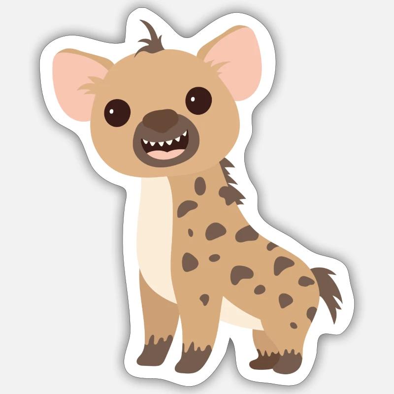 Hyäne - Sticker Größe S (10 x 10 cm) - Mattweiß