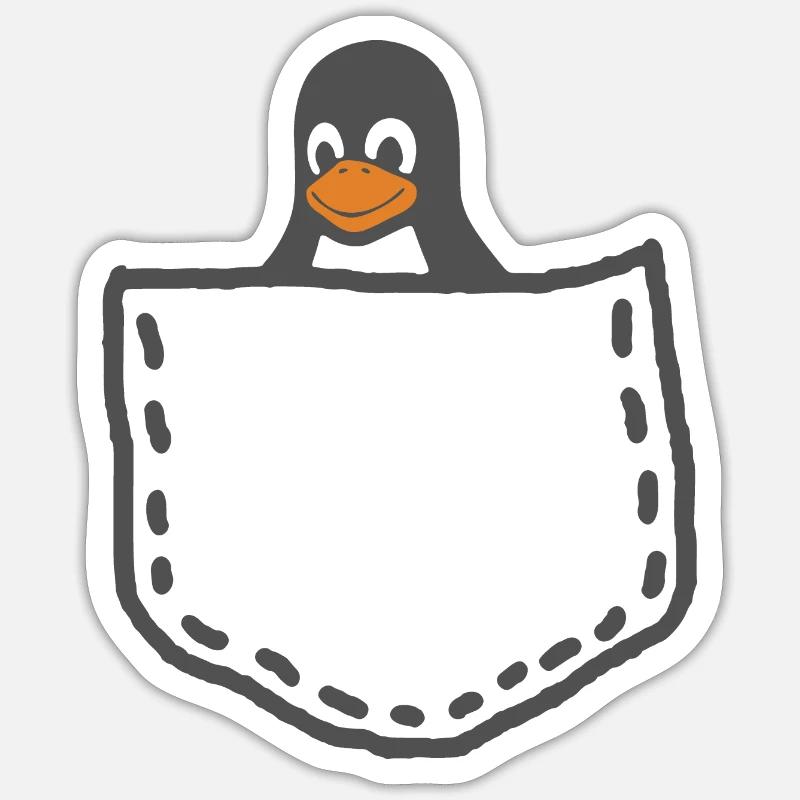 Tux Linux Pinguin - Sticker Größe S (10 x 10 cm) - Mattweiß