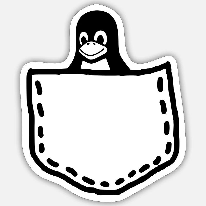 MASCOTTE LINUX TUX PENGUIN Sticker taille S (10 x 10 cm)