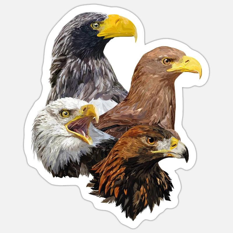 Oiseaux de proie - Sticker størrelse S (10 x 10 cm) - mat hvid
