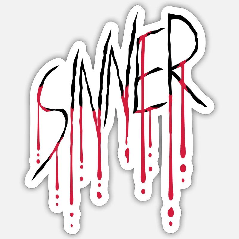 Sinner Wunde Kratzer - Sticker Größe S (10 x 10 cm) - Mattweiß