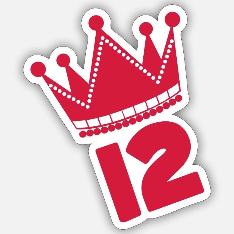 *** 12 *** - Sticker taille S (10 x 10 cm) - blanc mat