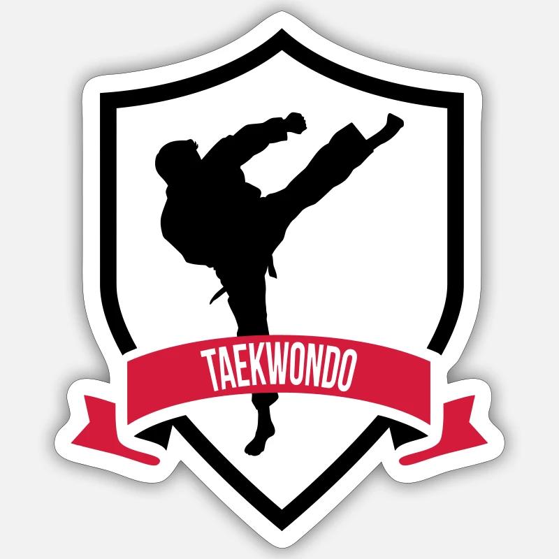 Taekwondo - Sticker taille S (10 x 10 cm) - blanc mat