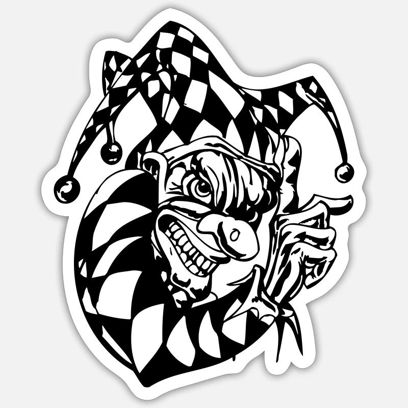 clown 010 - Sticker Größe S (10 x 10 cm) - Mattweiß