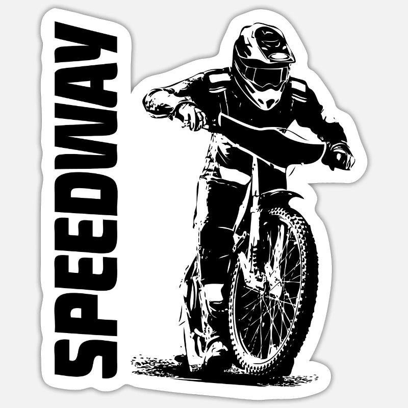 Speedway - Motorcycle Speedway - Sticker Größe S (10 x 10 cm) - Mattweiß