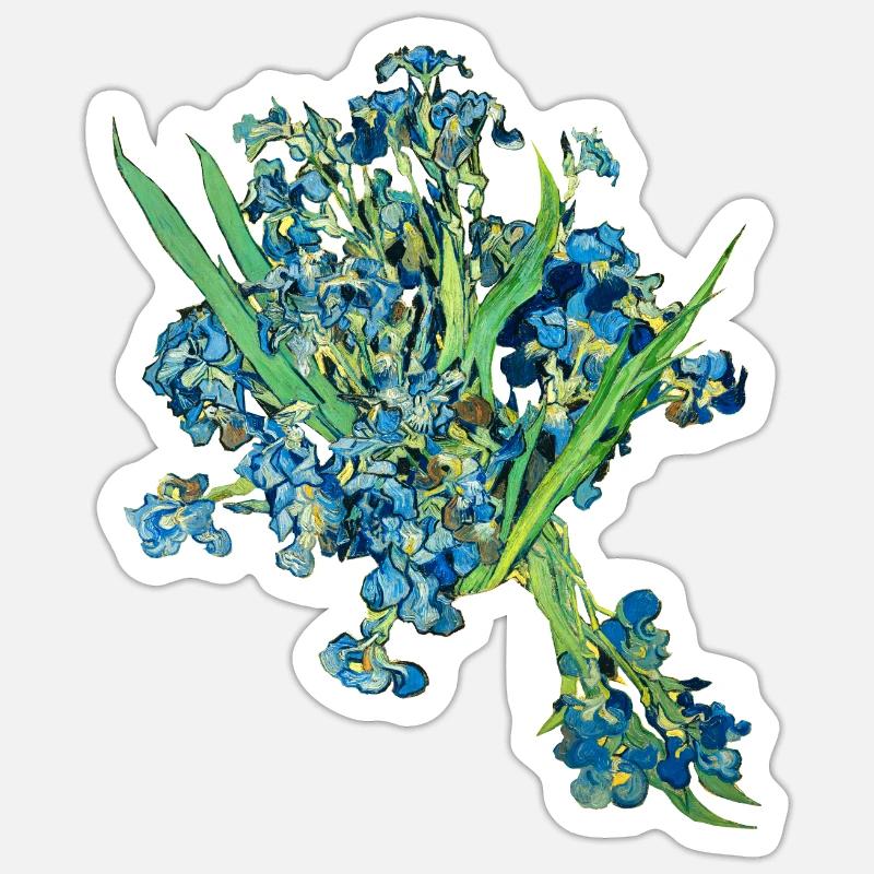 Vincent van Gogh * Iris glays fleurs 1889 - Sticker taille S (10 x 10 cm) - blanc mat