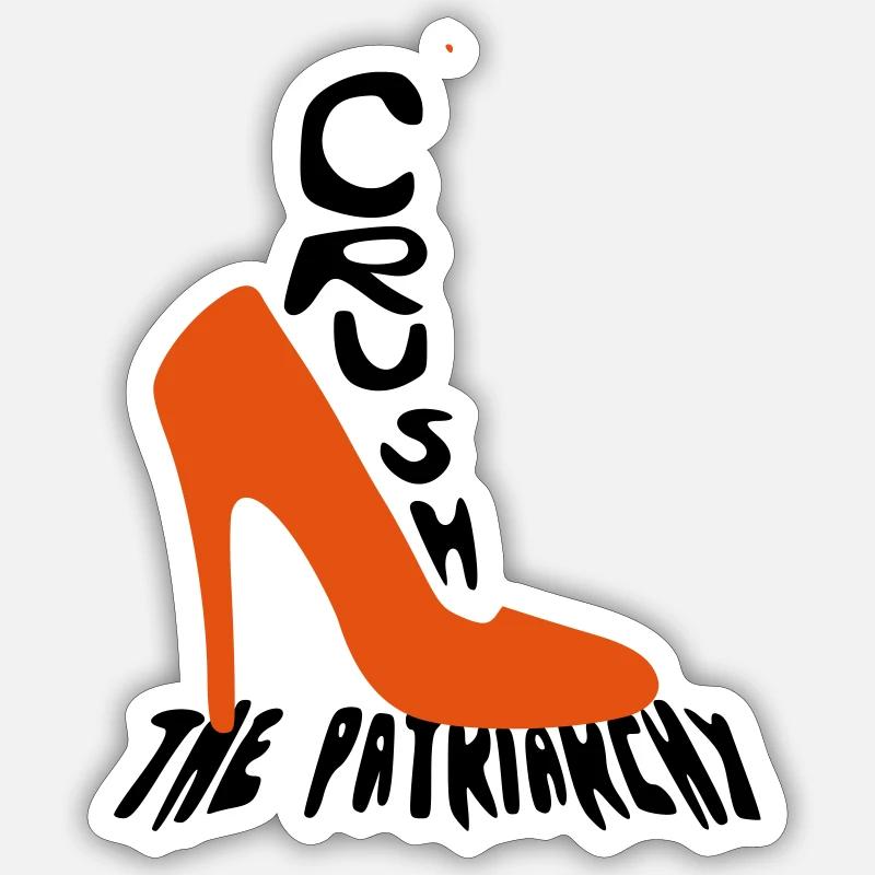 Crash le patriarcat - Sticker taille S (10 x 10 cm) - blanc mat
