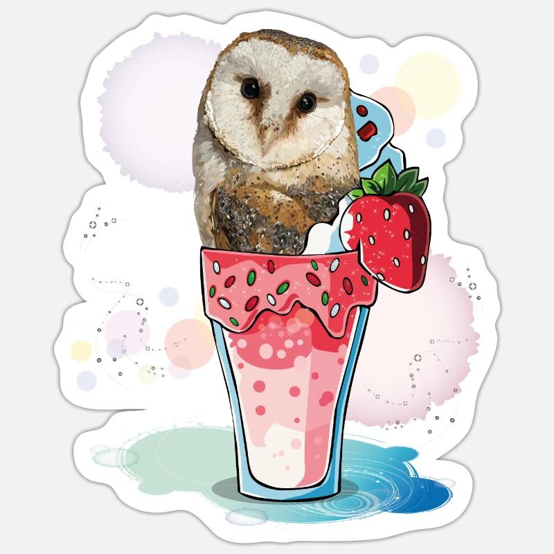 Owl - Sticker size S (10 x 10 cm) - white matte