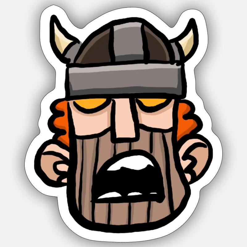 Vikings - Sticker taille S (10 x 10 cm) - blanc mat