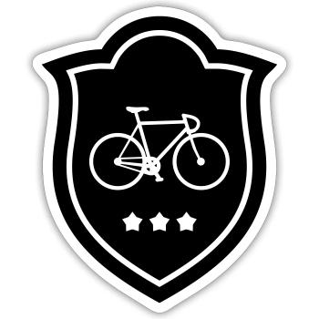 Cyclisme - Vélo - Sticker taille S (10 x 10 cm) - blanc mat - Devant