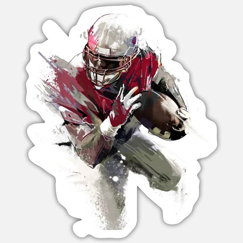 Running Back - Red Jersey - Sticker size S (10 x 10 cm) - white matte