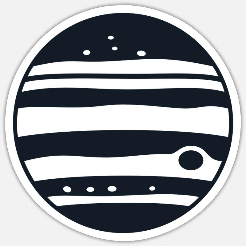 Planète Jupiter - Sticker taille S (10 x 10 cm) - blanc mat