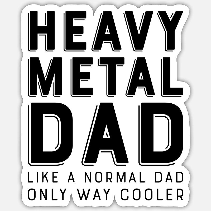 papa de métal lourd - Sticker taille S (10 x 10 cm) - blanc mat