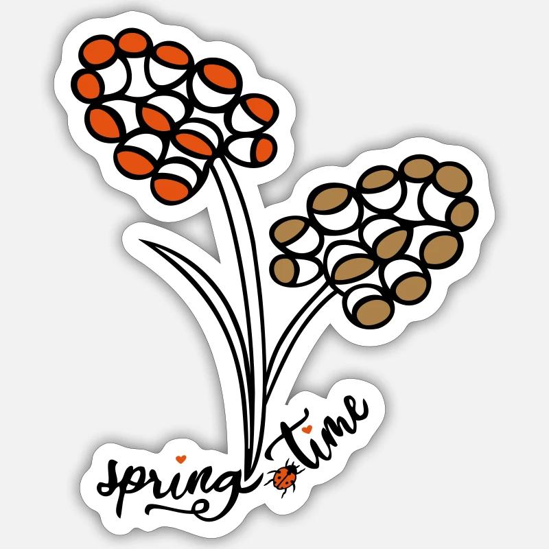 Spring Time - Sticker Größe S (10 x 10 cm) - Mattweiß