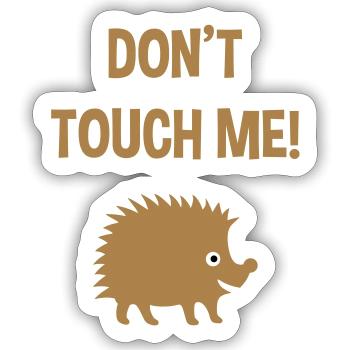 Don't touch me (Igel) - Sticker Größe S (10 x 10 cm) - Mattweiß - Vorne