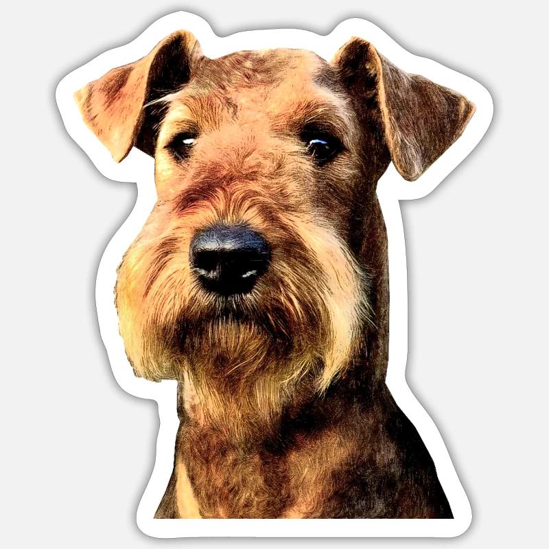 Welsh terrier - Sticker taille S (10 x 10 cm) - blanc mat