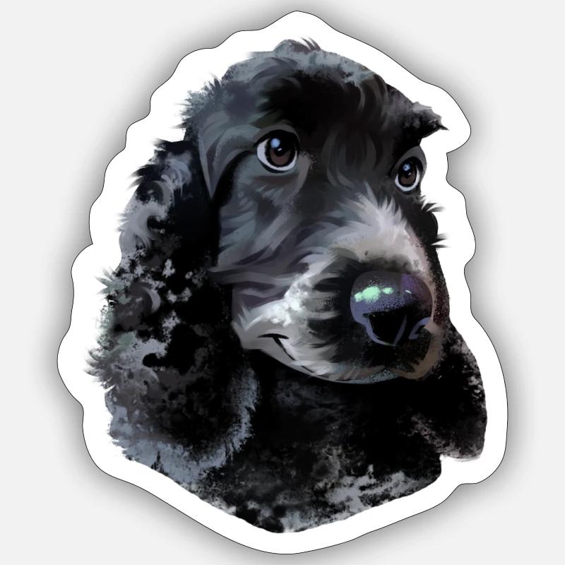 Chien Cocker Spaniel - Sticker taille S (10 x 10 cm) - blanc mat