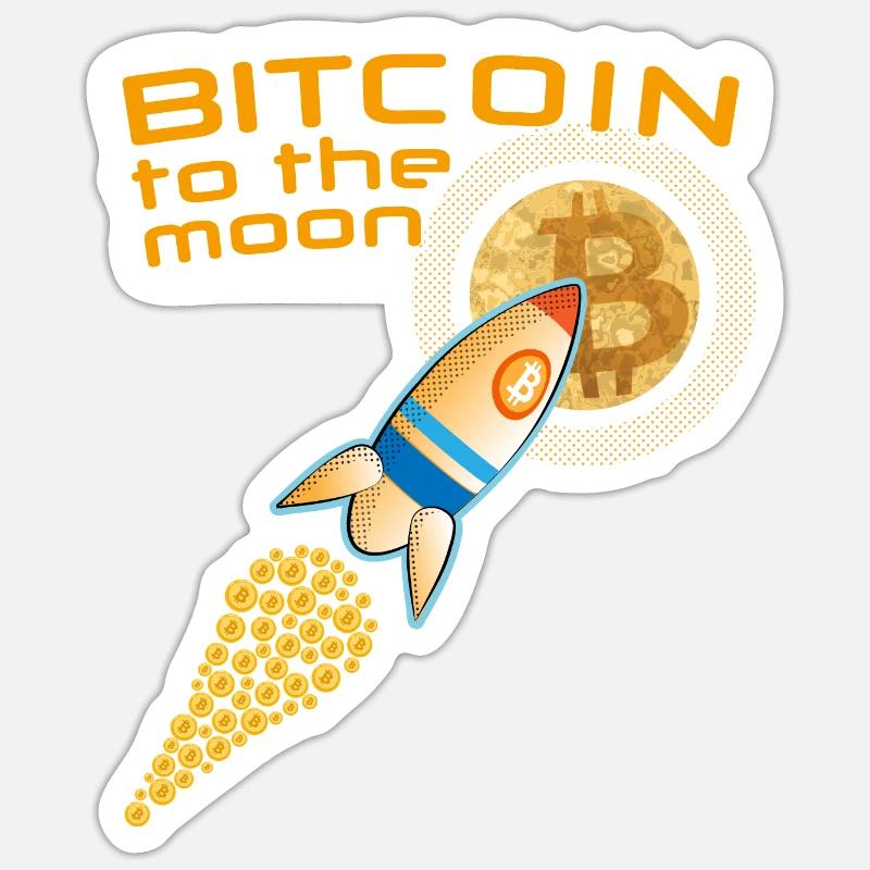 Fusee blue bitcoin moon Sticker Größe S (10 x 10 cm)