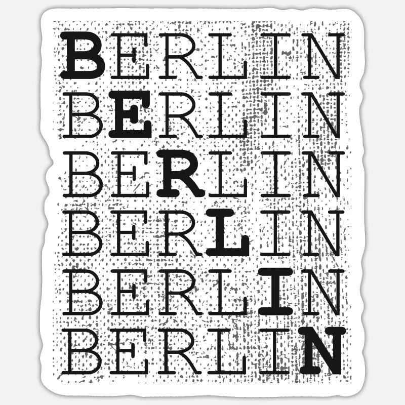 Berlin Berlin Berlin - Sticker Größe S (10 x 10 cm) - Mattweiß