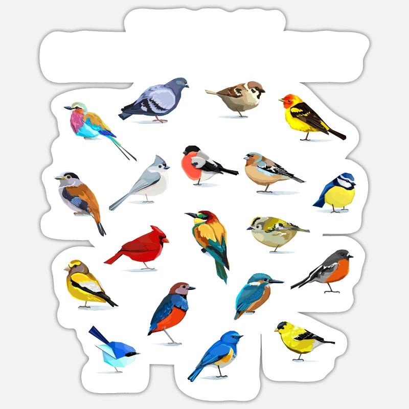 Bird Watching Orinthologist Birdwatching Gift - Sticker størrelse S (10 x 10 cm) - mat hvid