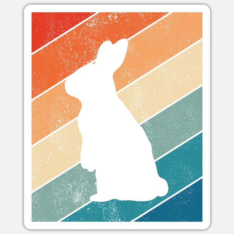Rabbit Easter Retro Gift - Sticker size S (10 x 10 cm) - white matte