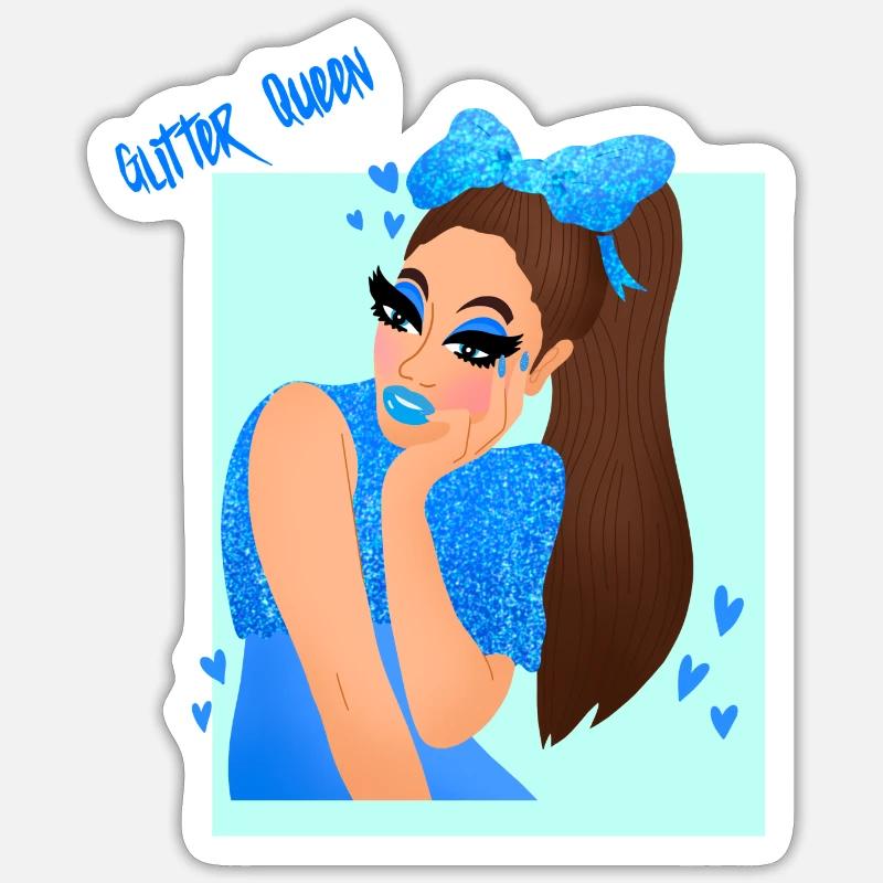 Glitter queen - Sticker size S (10 x 10 cm) - white matte