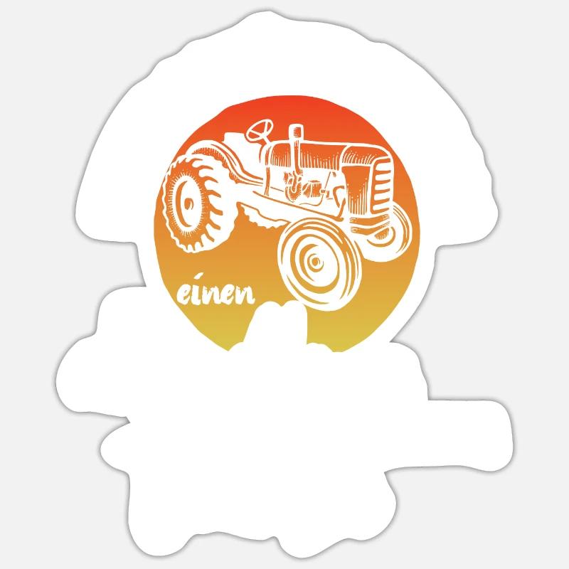 Unterschätze niemals alten Mann mit einem Traktor - Sticker Größe S (10 x 10 cm) - Mattweiß