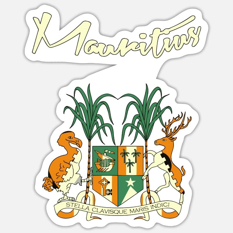 Mauritius - Sticker Größe S (10 x 10 cm) - Mattweiß