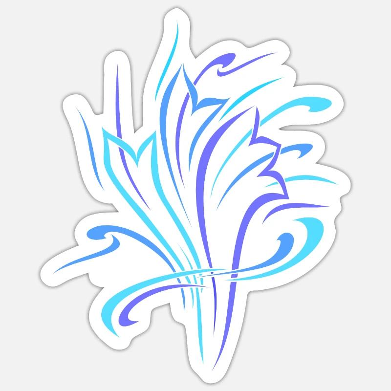 Bouquet Blue Turquoise - Sticker size S (10 x 10 cm) - white matte