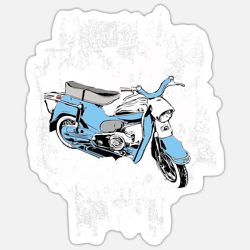 DS50 / swallow driver / Ostalgie / moped oldtimer Sticker size S (10 x 10 cm)