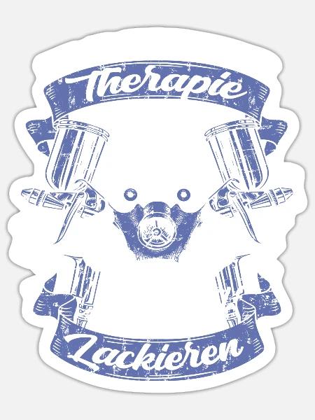 Lackierer Herren - Ich brauche keine Therapie - Sticker Größe S (10 x 10 cm) - Mattweiß