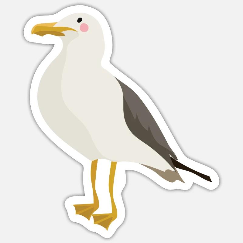 Seagull - Sticker size S (10 x 10 cm) - white matte