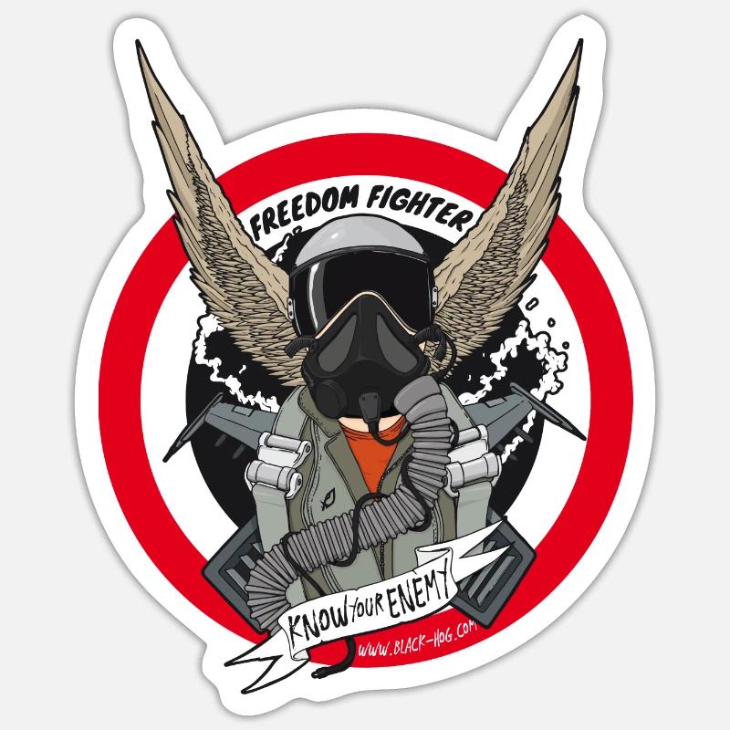 Kampfpilot Farbe Sticker Größe S (10 x 10 cm)